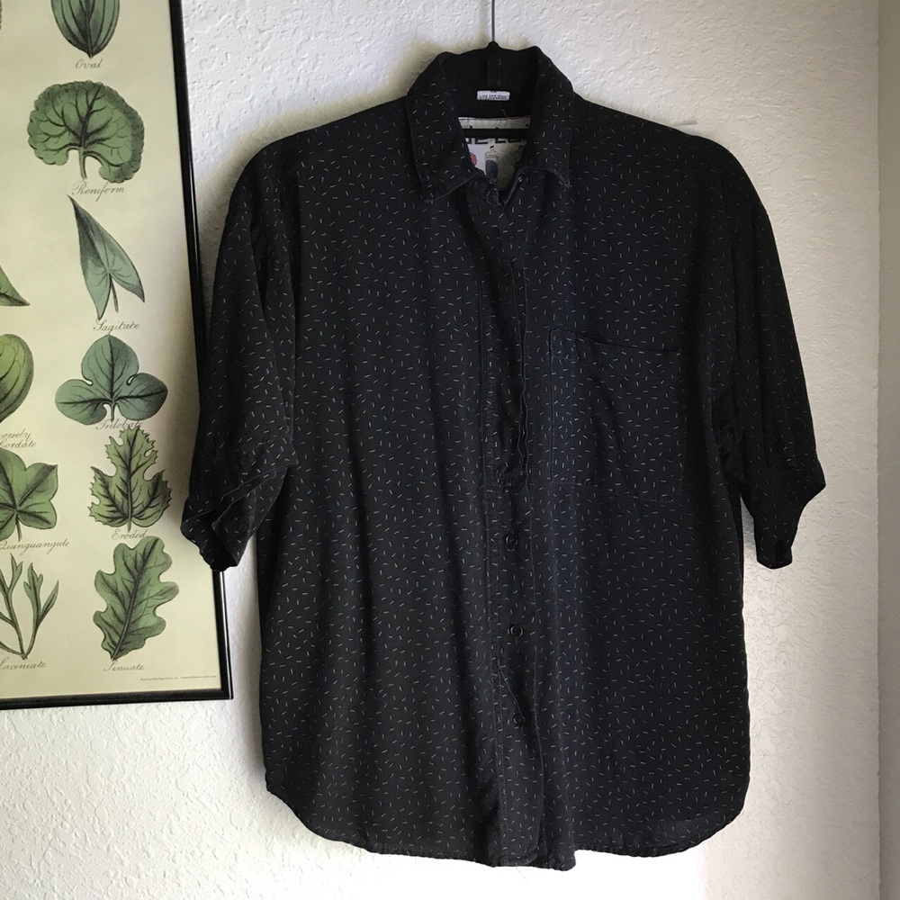 Printed loose fit button up